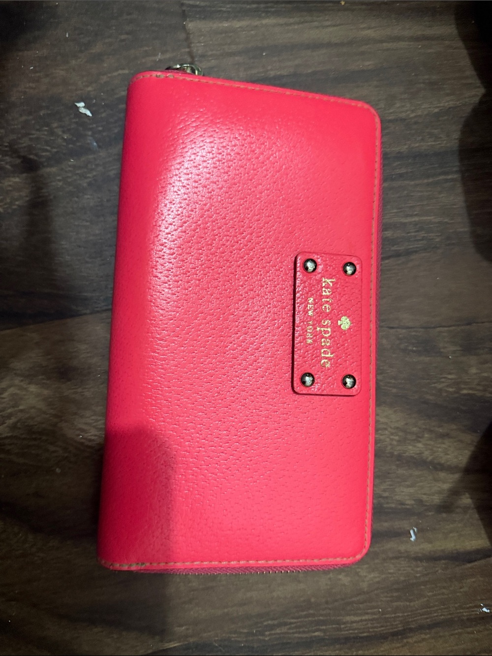 Kate Spade New York Red Zip Around Wallet Clutch